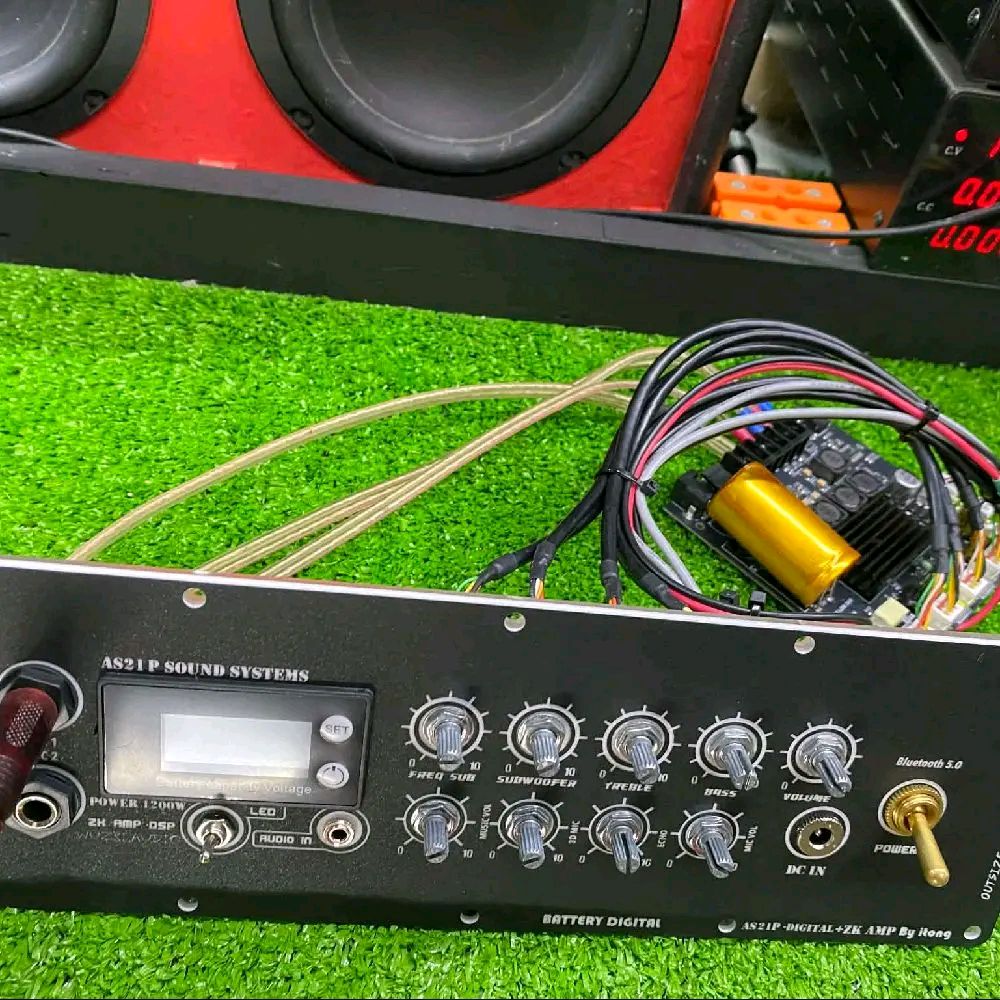 รูปเพิ่มเติม ชุดแผ่นเพลทลำโพง DIY ชุดพร้อมลั่น แอมป์ tb2 1f + ปรีไมค์ zk-AMP