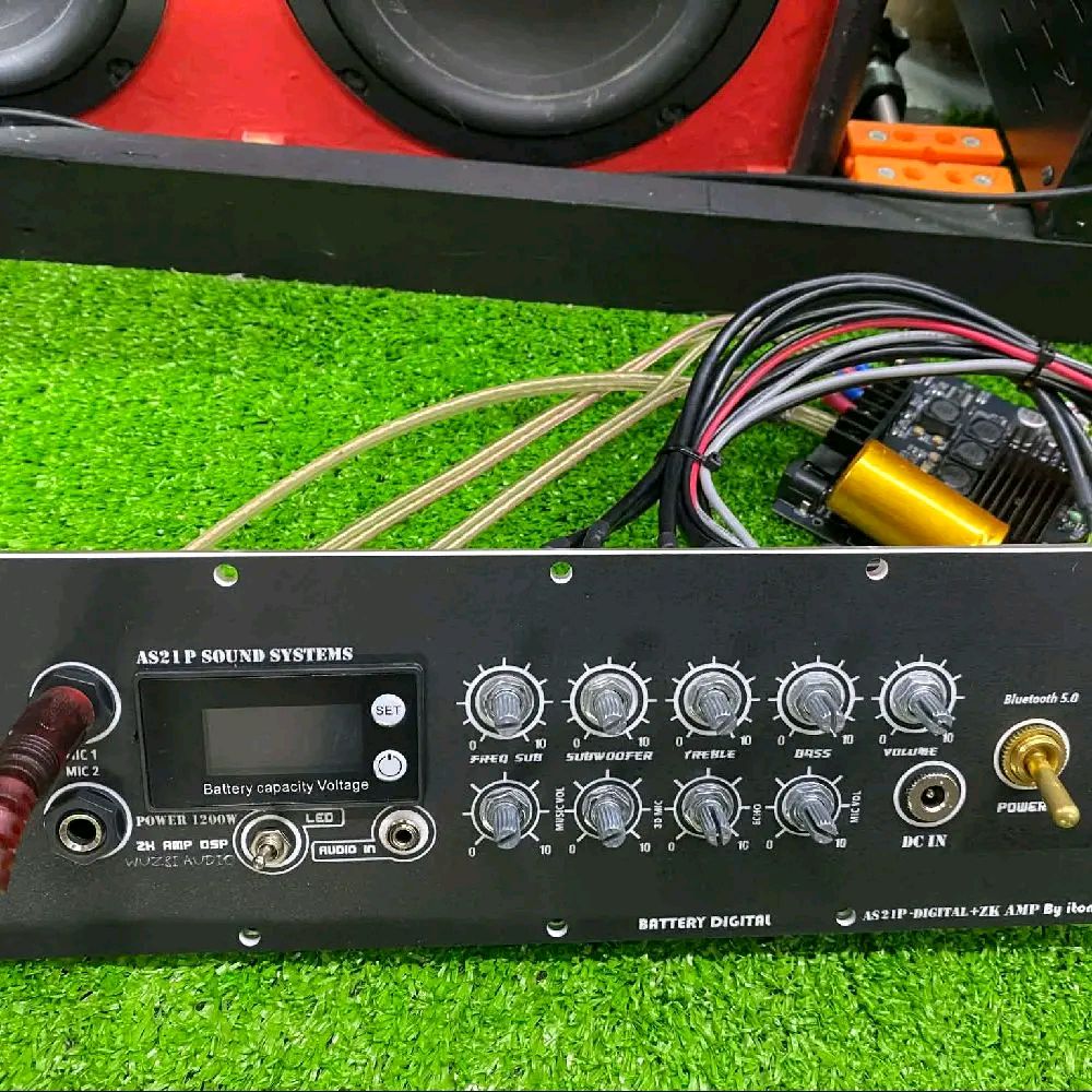 ชุดแผ่นเพลทลำโพง DIY ชุดพร้อมลั่น แอมป์ tb2 1f + ปรีไมค์ zk-AMP